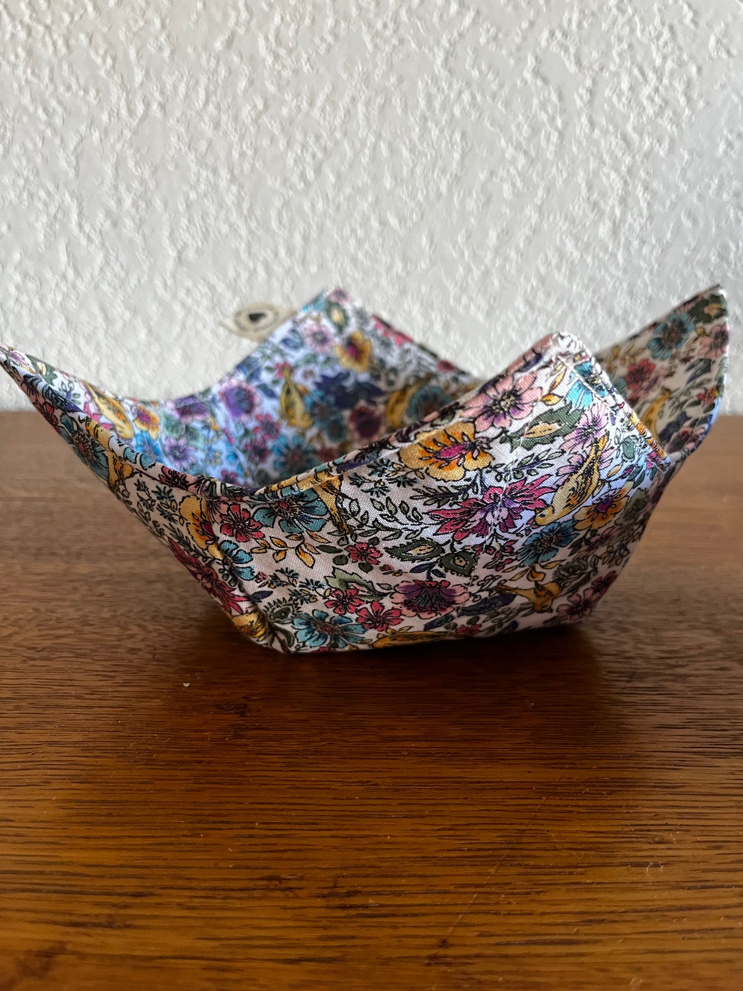 Pink Birds and Flowers Bowl Cozy