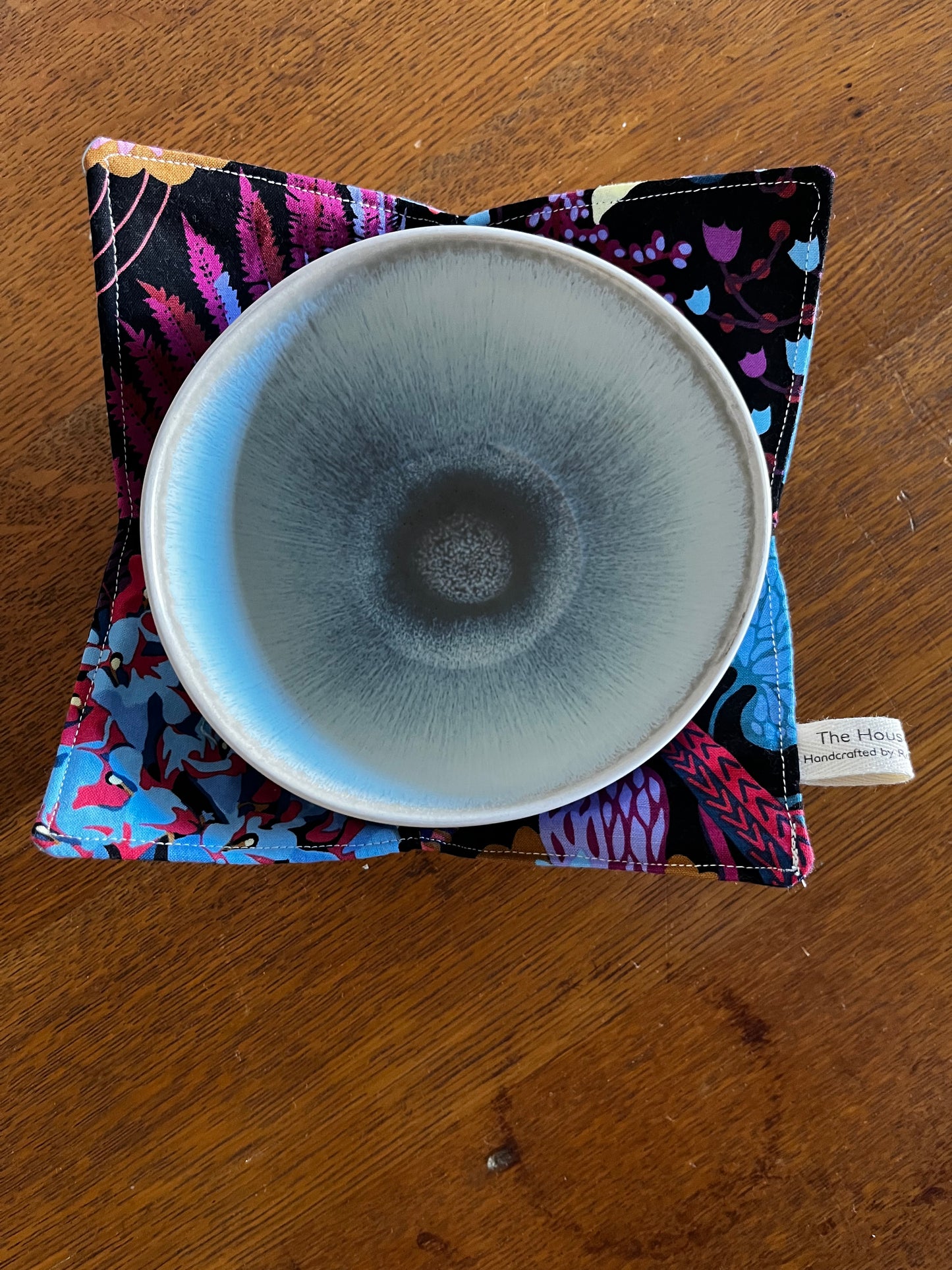 Dark Purple and Blue Fern Bowl Cozy